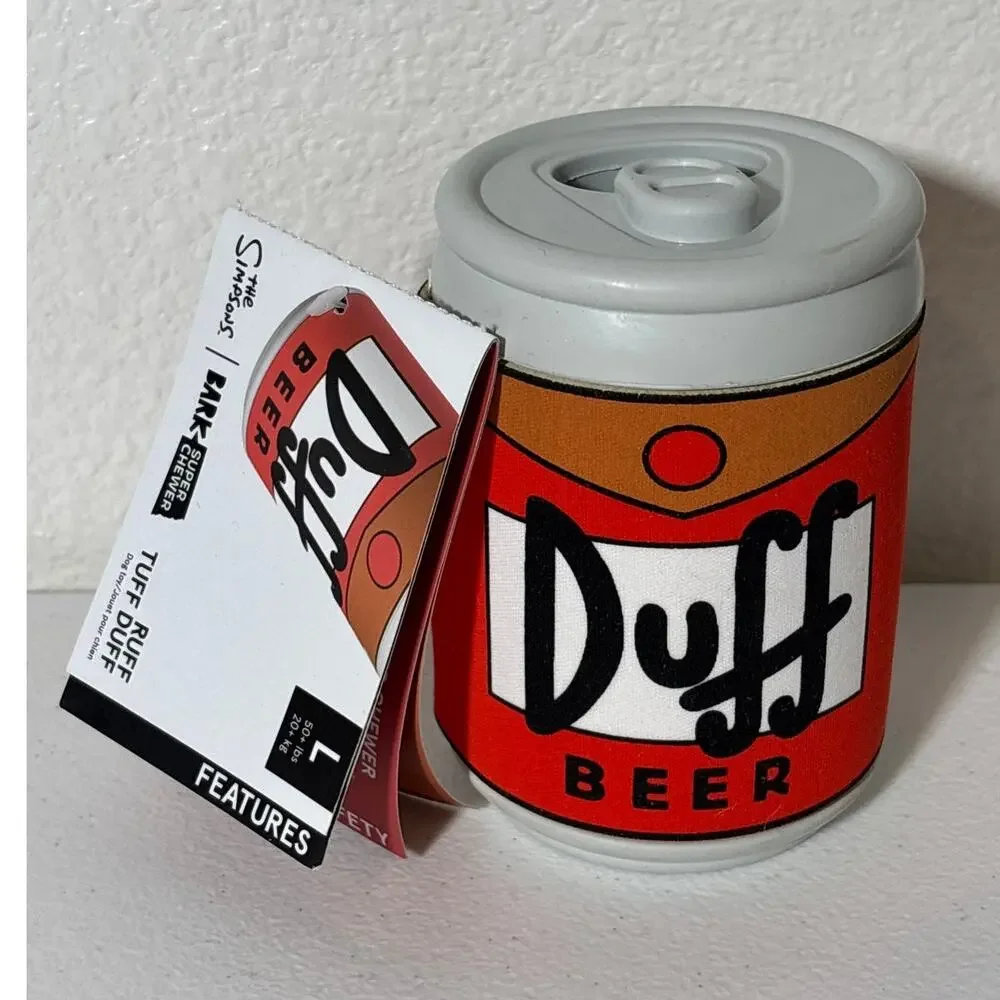 Bark Box The Simpsons Ruff Tuff Duff Beer Can Super Chewer Toy - Large Dogs NEW